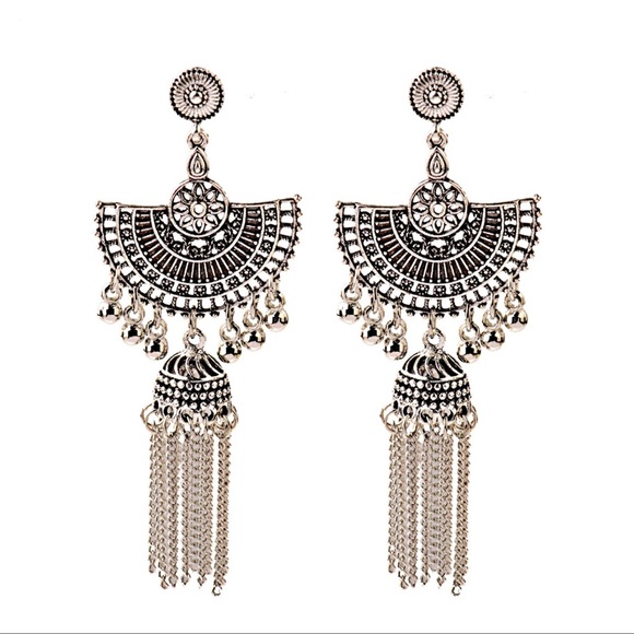 Ethnic Dangle Earring Sets Women Vintage Silver - Picture 1 of 1